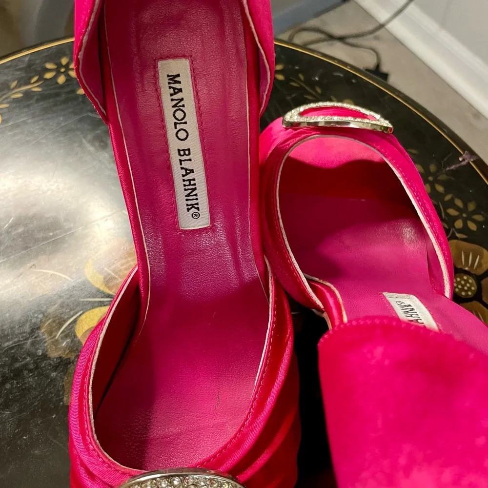 Manolo Blahnik Raspberry Sedaraby pair - Picture 3 of 7